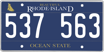 RI license plate 537563