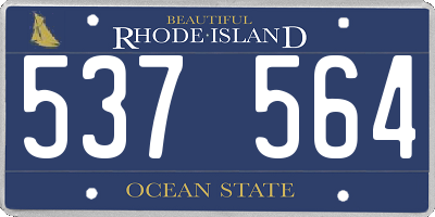 RI license plate 537564