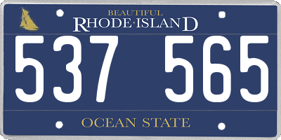 RI license plate 537565