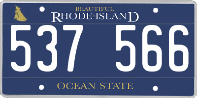 RI license plate 537566