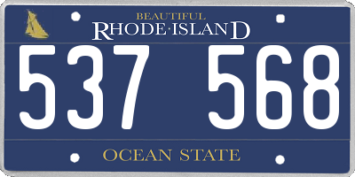 RI license plate 537568