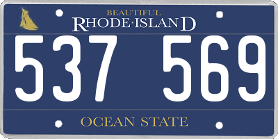 RI license plate 537569
