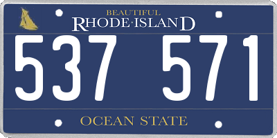 RI license plate 537571