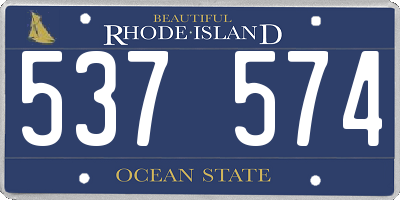 RI license plate 537574