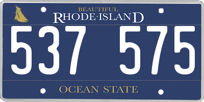 RI license plate 537575