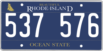 RI license plate 537576