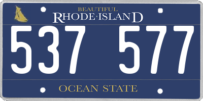 RI license plate 537577