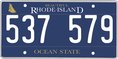RI license plate 537579