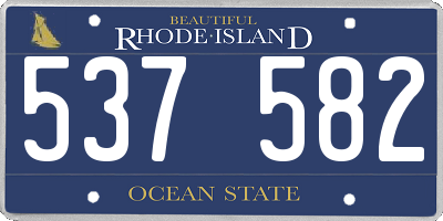 RI license plate 537582