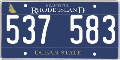 RI license plate 537583