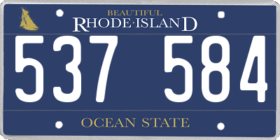 RI license plate 537584
