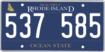 RI license plate 537585