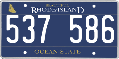 RI license plate 537586