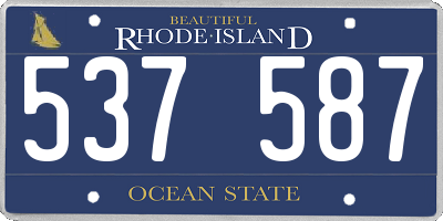 RI license plate 537587