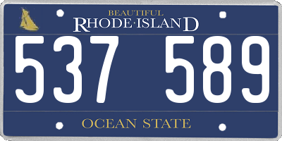 RI license plate 537589