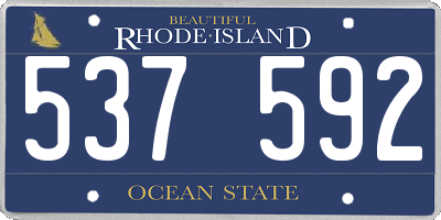 RI license plate 537592
