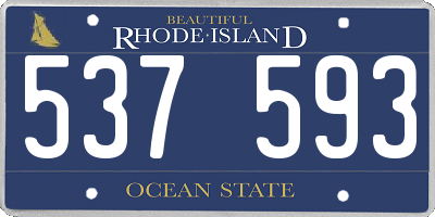 RI license plate 537593