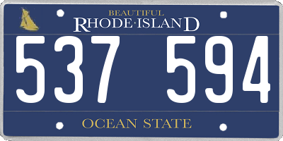 RI license plate 537594