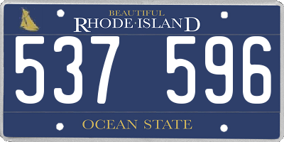 RI license plate 537596