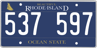 RI license plate 537597