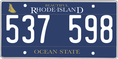 RI license plate 537598