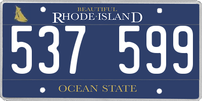 RI license plate 537599