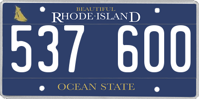 RI license plate 537600