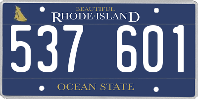 RI license plate 537601
