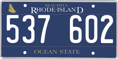 RI license plate 537602