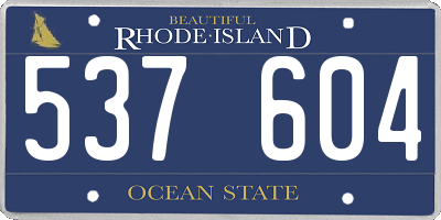 RI license plate 537604