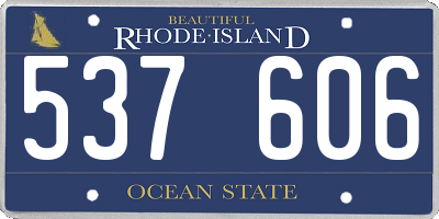 RI license plate 537606