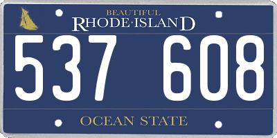 RI license plate 537608