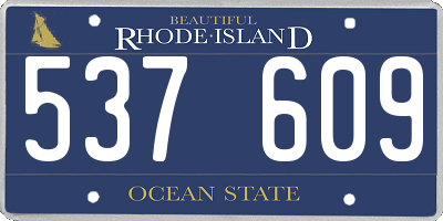 RI license plate 537609