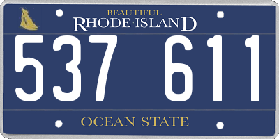 RI license plate 537611