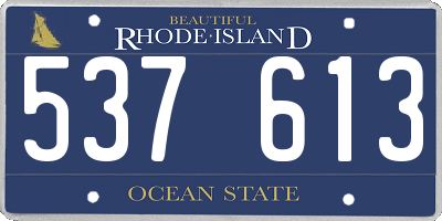 RI license plate 537613
