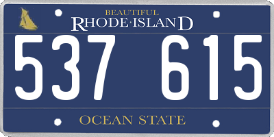RI license plate 537615