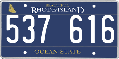 RI license plate 537616