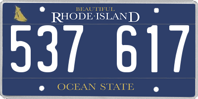 RI license plate 537617