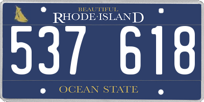 RI license plate 537618