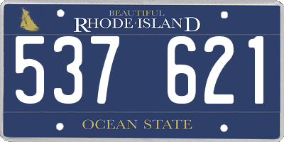 RI license plate 537621