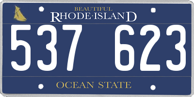 RI license plate 537623