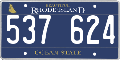 RI license plate 537624