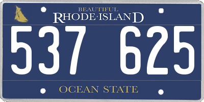 RI license plate 537625