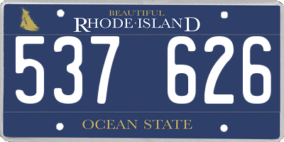 RI license plate 537626
