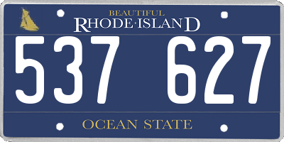 RI license plate 537627