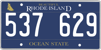 RI license plate 537629
