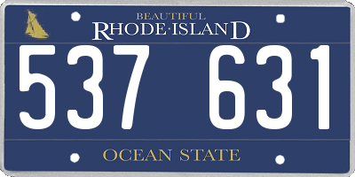 RI license plate 537631