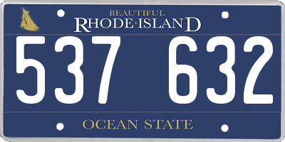 RI license plate 537632