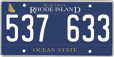 RI license plate 537633