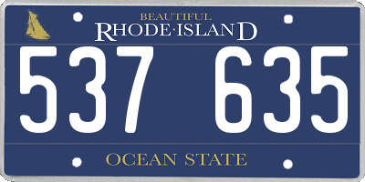 RI license plate 537635